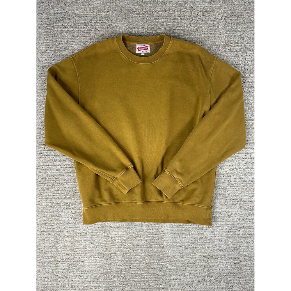 Madewell Mens Mustard Yellow Ochre Crewneck Sweatshirt NK077 KH01 Medium